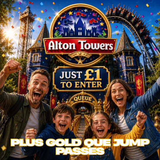 WIN A TRIP TO ALTON TOWERS WITH GOLD QUE JUMP PASSES